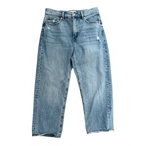 Loft Petite The Straight Leg Jeans in Light Distressed Wash | 27/4 Petite